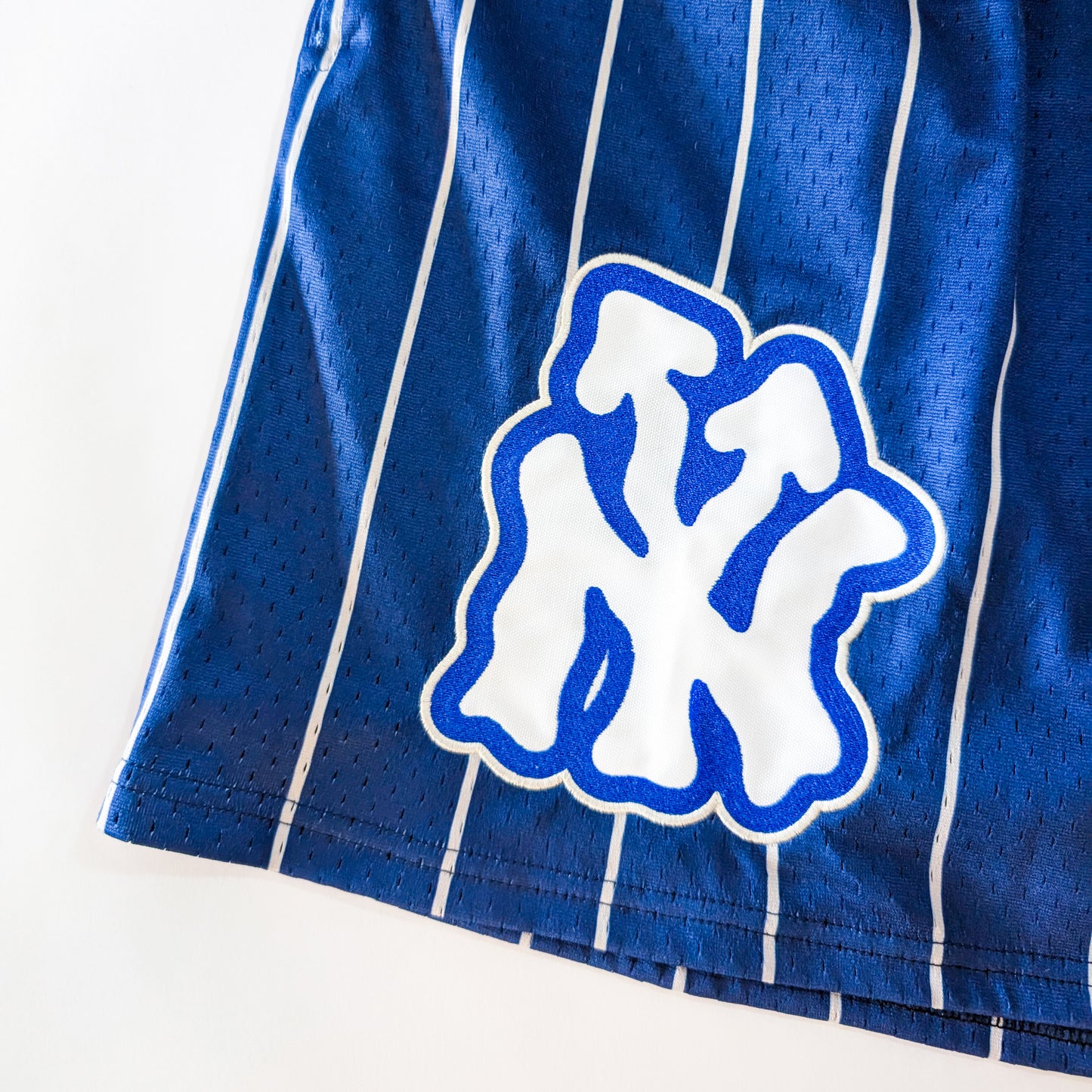 Pinstripe Mesh Shorts - NY Blue