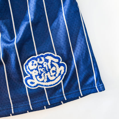 Pinstripe Mesh Shorts - NY Blue