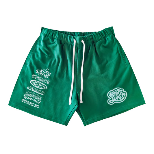 Stacked Logo Sweat Shorts - Watermelon Green