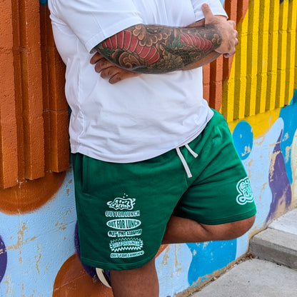 Stacked Logo Sweat Shorts - Watermelon Green